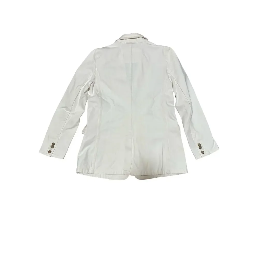 J.Crew White Cotton Casual Blazer Jacket Lightweight Size 6